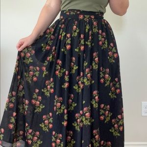 J.Crew Point Sur Floral Chiffon Maxi Skirt